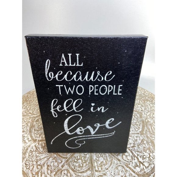 LED Light Up Sign Picture 6 Hour Timer Gift ALL BECAUSE TWO PEOPLE FELLL IN LOVE - Picture 3 of 6